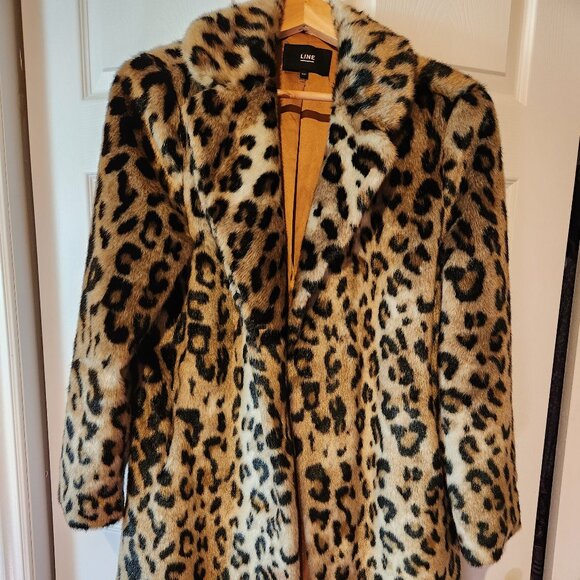 LINE Leopard Print Coat S - Picture 1 of 2